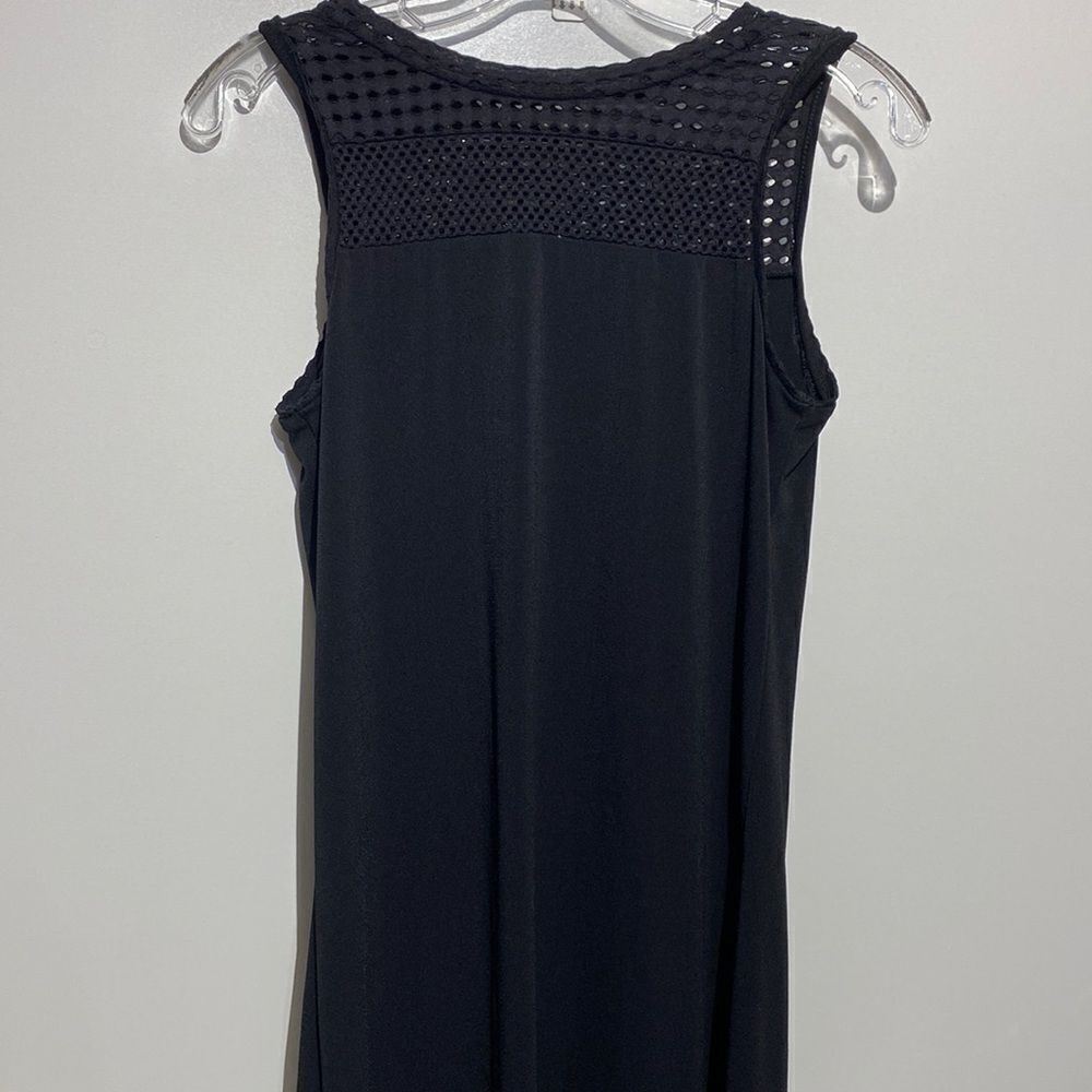 Michael Kors Women's Black Sleeveless Knee Length Mesh Yoke Shift Dress Size‎ XS